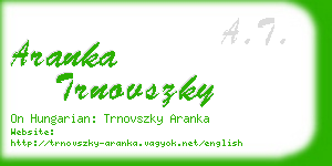aranka trnovszky business card
